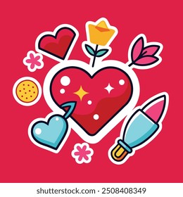 Love, Love Sticker, Image, Victors, Flowers, Ai Generate Content