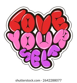 Love sticker. Vector illustration of Bubbles typography in shape of Heart isolated transparent background. Perfect Love scrapbook Sticker romantic t-shirt print. EPS 10