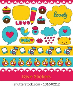 love stickers collection. vector illustration