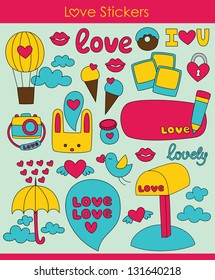 love stickers collection. vector illustration