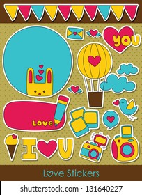 love stickers collection. vector illustration