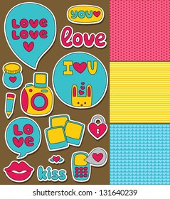 love stickers collection. vector illustration