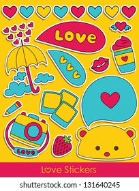 love stickers collection. vector illustration