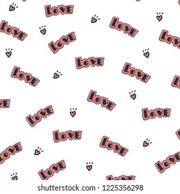 Love stickers pattern with heart.