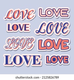 love stickers vintage collection free vector