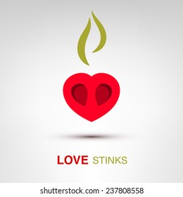 Love stinks - creative Valentines Day heart concept