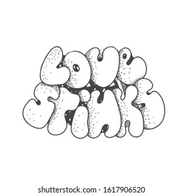 Love stinks - vector doodle lettering quote graffiti