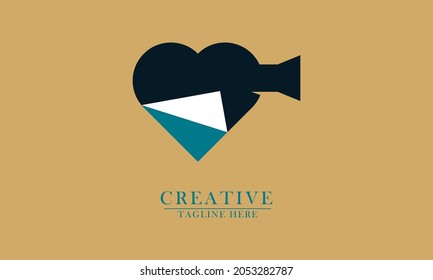 love storage space and camera concept, great for tech icon and logo. vector concept flat abstract design.