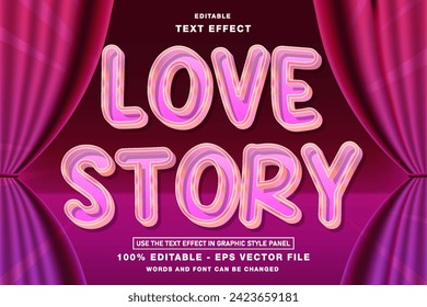 Bearbeitbarer Text-Effekt von Story 3d lieben