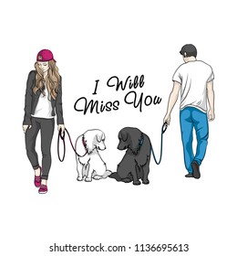 Love Story. The boy and the girl divorced and their dogs remain loyal to each other