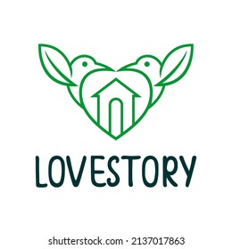 Love story Colibri vector illustration. Colibri corporate logo