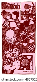 Love Story Comix (vector)