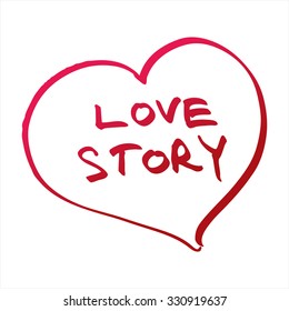 Love story. Cupids heart