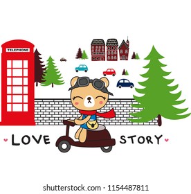 Love story doodle vector