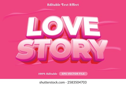 love story editable text effect modern color shiny. bold Text style effect. Editable fonts vector files