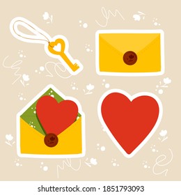 love story elements 
with envelope