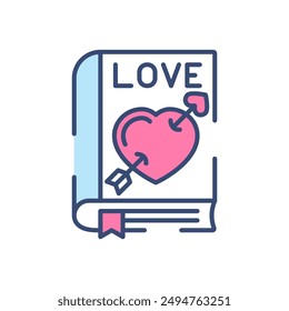 Love Story Filled Color Icon, Vector illustration