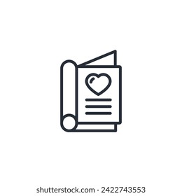 love story icon. vector.Editable stroke.linear style sign for use web design,logo.Symbol illustration.