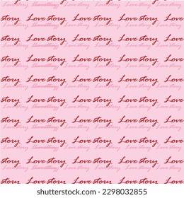 vector de patrón de letras de historias de amor