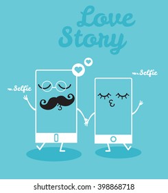 Love Story.  Mr.Selfie and mrs.Selfie on the walk.