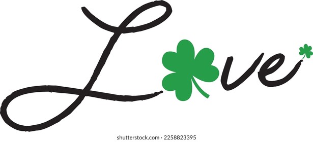 Love St.Patricks Day , Graphics on a White Background