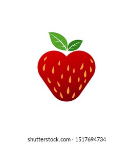 love strawberry logo design template
