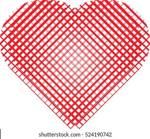 Love striped Heart . Vector 