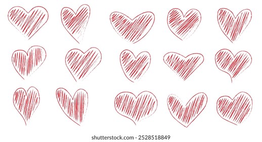 Love. Strokes of the heart with red paint inside on a white background. EPS 10.