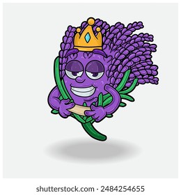 Love struck expression with  Lavender Crown Mascot Character Cartoon. Vector Illustrations