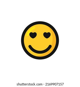 Love struck face emoticon icon vector