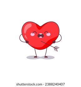 Love Struck Heart Mascot Icon. Vector Illustration of an Affectionate Heart Character Hit by Cupid's Arrow, Fell in Love Heart Perfect for Valentine's Day and Romantic Expressions.