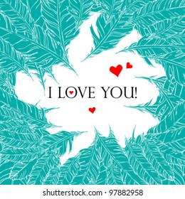 Love Style Background with hand drawn feathers