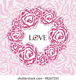 Love Style Background With Hand Drawn Style Roses