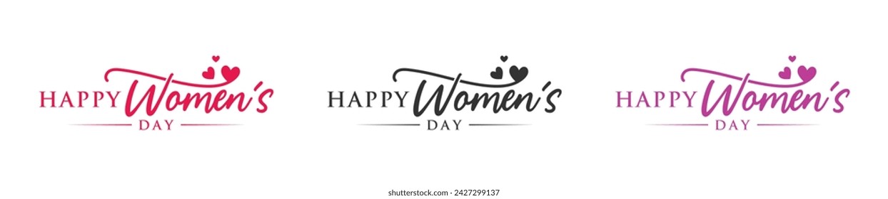 Love style Signature type happy women's day logo, happy women's day, love logo design