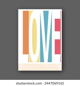 Love. A stylized template for a poster, billboard, interior decoration, lettering for a print on a T-shirt. The idea of creative design