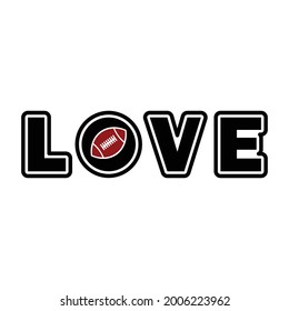 Love sublimation design. American football. simple design editable. Design template vector