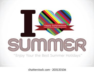 I love Summer concept  idea design card