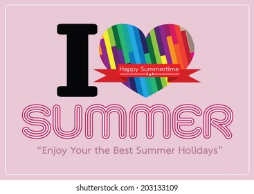 I love Summer concept  idea design card