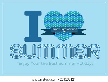 I love Summer concept  idea design card
