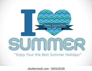 I love Summer concept  idea design card