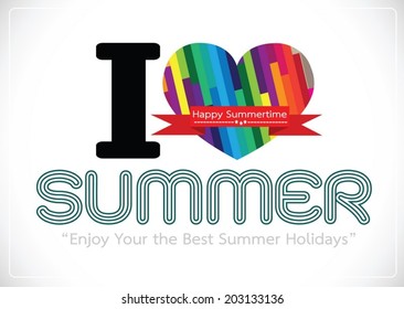 I love Summer concept  idea design card