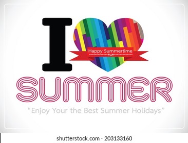 I love Summer concept  idea design card