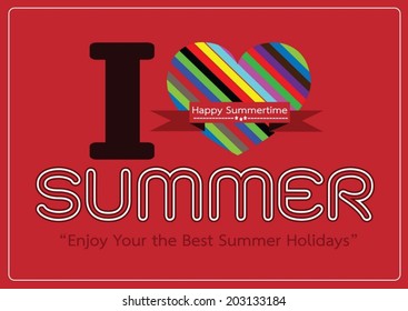 I love Summer concept  idea design card