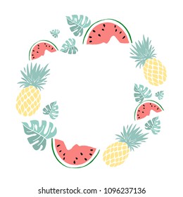 I love Summer letting handwriting quote and watermelon. Emotional print with watermelon hand writing quote. Vector illustration with slices of watermelons.