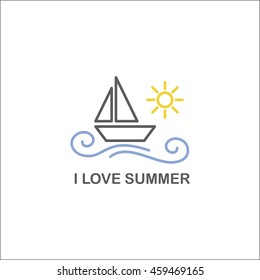 I love summer sign with boat 