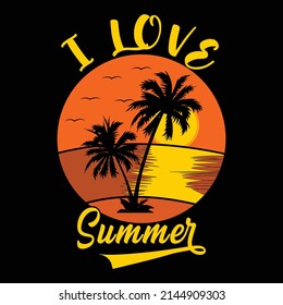 I Love Summer t-shirt design.