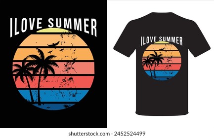 I love summer T-shirt design svg