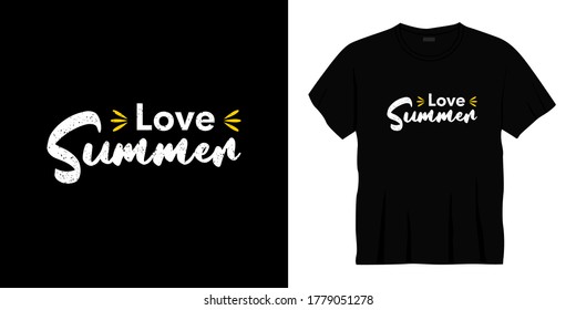 love summer typography t-shirt design. Ready to print for apparel, poster, illustration. Modern, simple, lettering t shirt vector.
