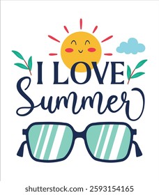 I love summer typography t-shirt design
