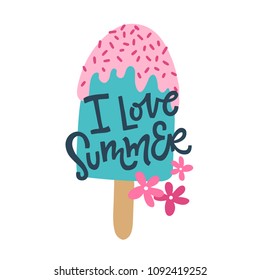 I love Summer. Vector card